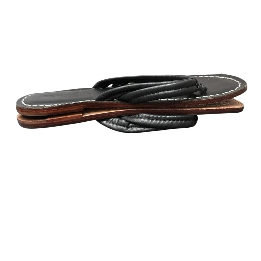 Bernardo Miami Leather Thong Sandals Black Comfort Women's 8 M